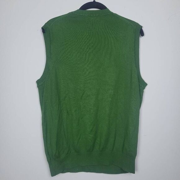 Banana Republic Mens Silk Cashmere Vest Sz Medium Green V Neck Preppy Old Money - Picture 2 of 8